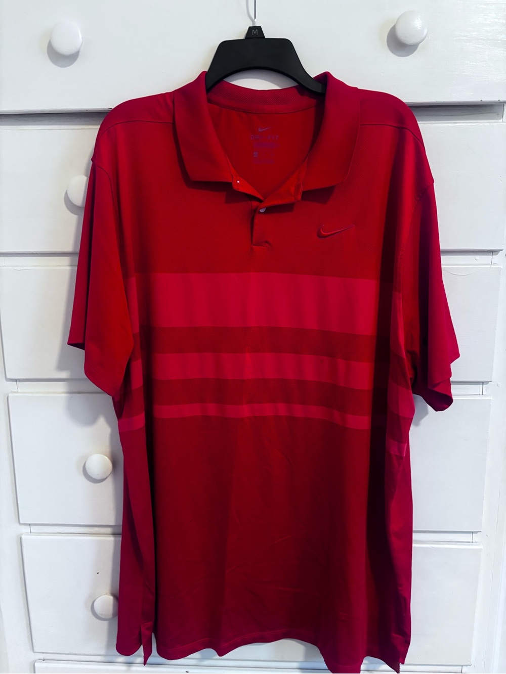 Nike Golf Red Striped Men's Polo Shirt
